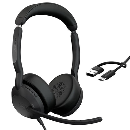 Jabra Evolve2 50 USB C/A MS Stereo, Kabelgebunden, 20 - 20000 Hz, B?ro/Callcenter, 148,9 g, Kopfh?rer, Schwarz