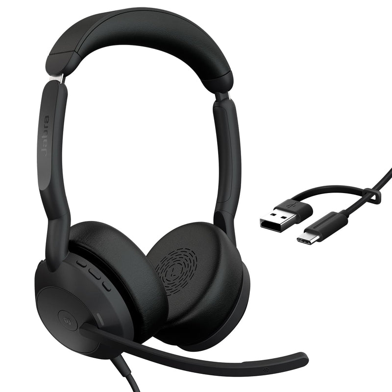 Jabra Evolve2 50 USB C/A MS Stereo, Kabelgebunden, 20 - 20000 Hz, B?ro/Callcenter, 148,9 g, Kopfh?rer, Schwarz
