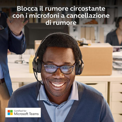 Jabra Evolve2 50 USB C/A MS Stereo, Kabelgebunden, 20 - 20000 Hz, B?ro/Callcenter, 148,9 g, Kopfh?rer, Schwarz