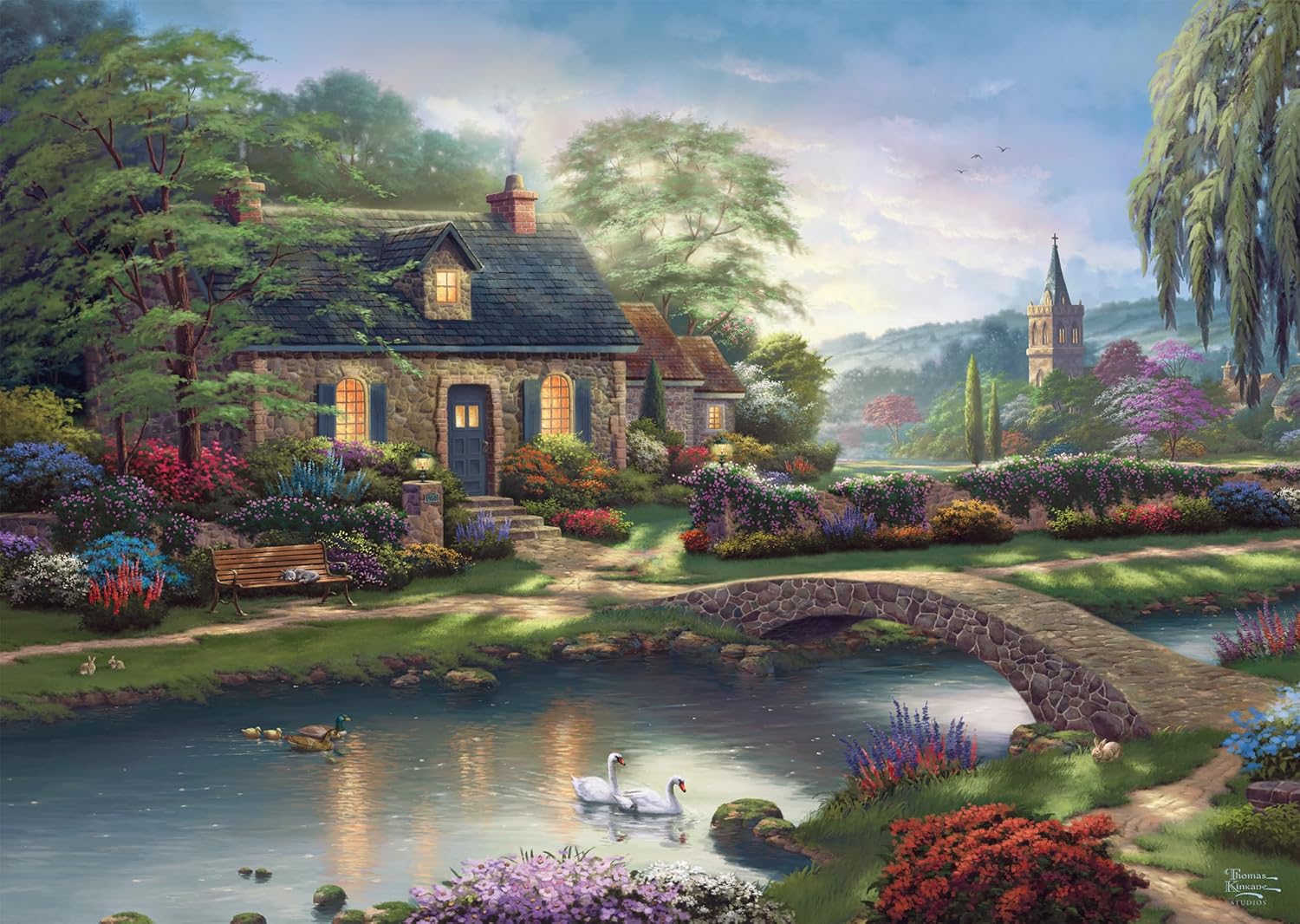 Schmidt | Thomas Kinkade: Stoney Creek Cottage | 1000 Piece Jigsaw Puzzle | Ages 14+ | 1+ Players