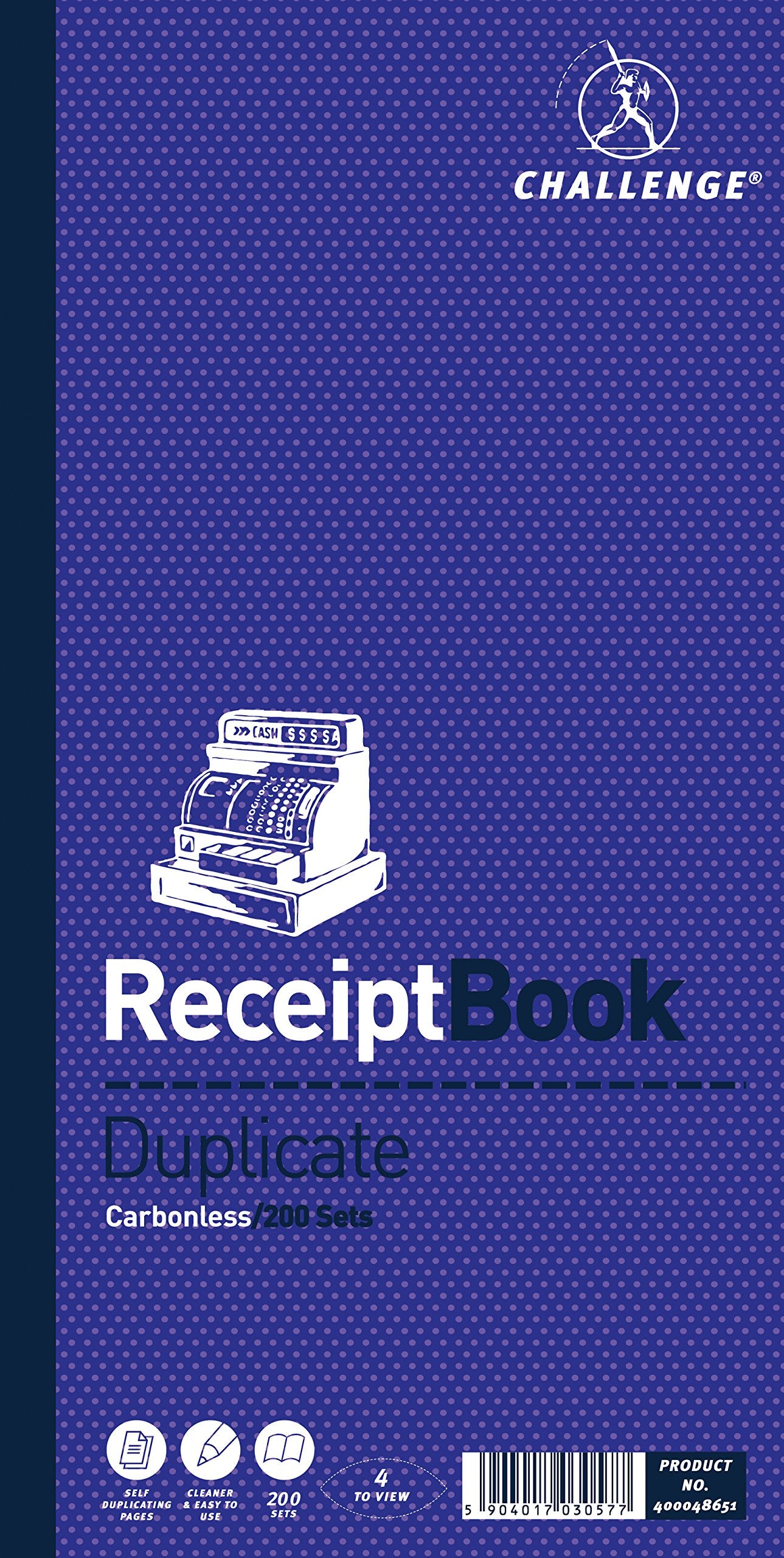 Challenge Duplicate Receipt Book 400048651,70x140mm