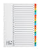 5 Star Office Index 150gsm Card with Coloured Mylar Tabs A-Z A4 White