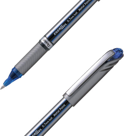 Pentel Energel Plus Roller Ball Pen (Medium) - Blue (Pack of 12