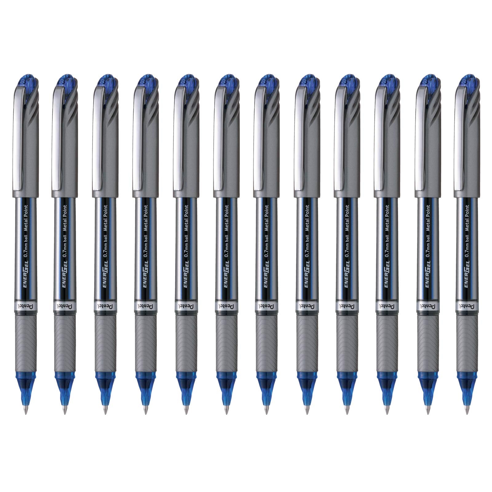 Pentel Energel Plus Roller Ball Pen (Medium) - Blue (Pack of 12