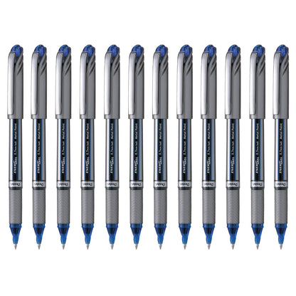 Pentel Energel Plus Roller Ball Pen (Medium) - Blue (Pack of 12