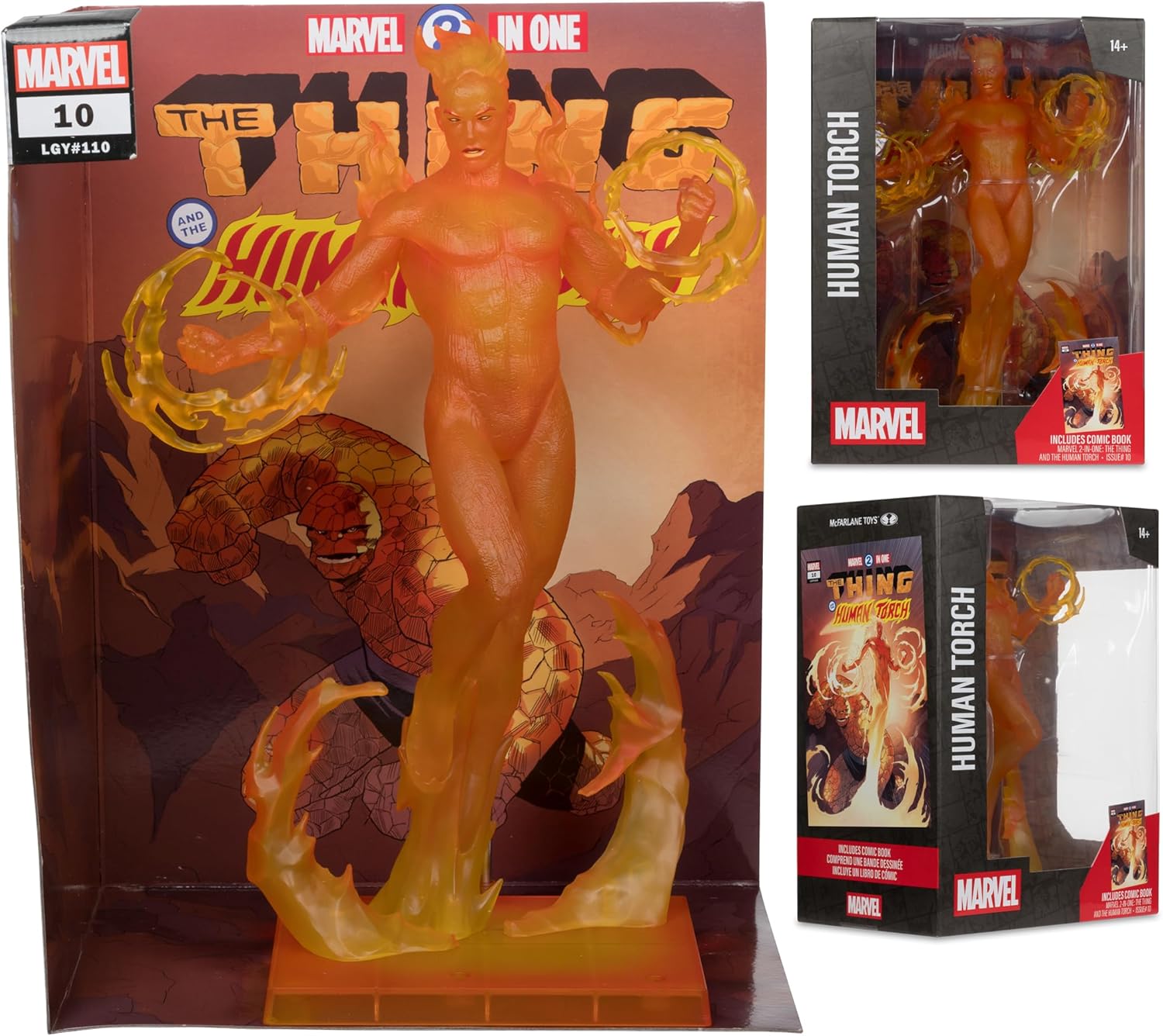 McFarlane Marvel Human Torch 1:6th Scale Collectible with Scene (Marvel 2-in-One #10) Toys