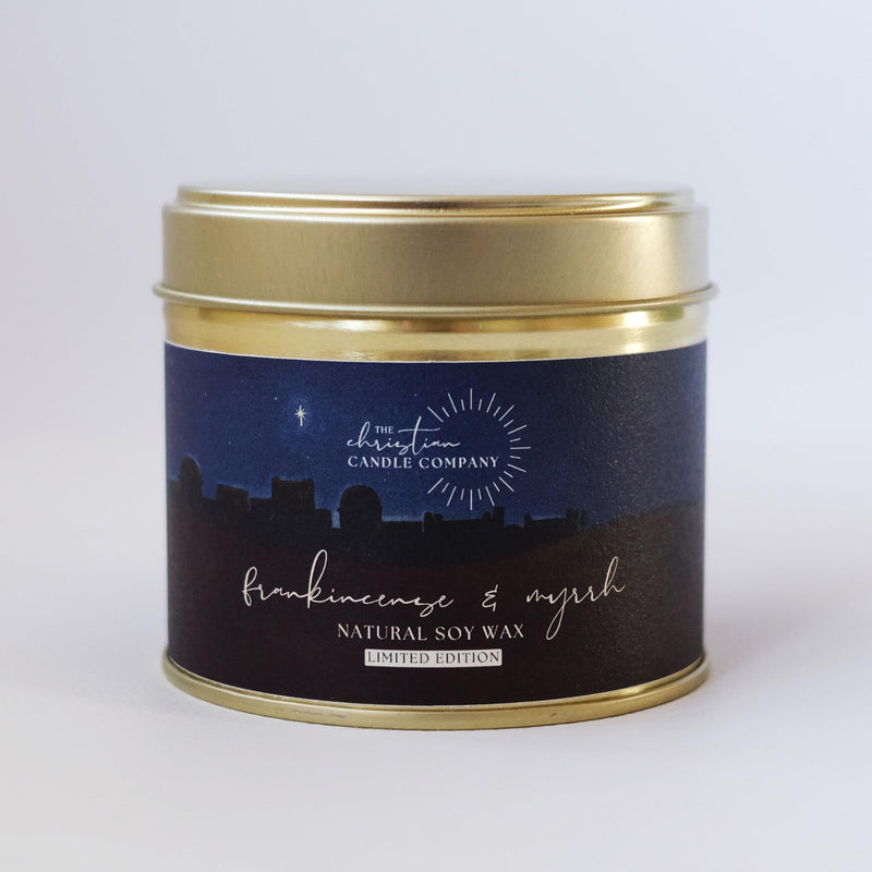 Comfort & Joy Frankincense & Myrrh Scented Candle in a Tin