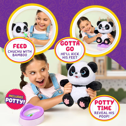 Little Live Pets My Baby Panda ChuChu|Interactive Pet with 50+ Sounds & Reactions, Kicks Feet, Poops, Giggles & More – Includes Potty & Repeat Play – Fun & Adorable Gift for Kids