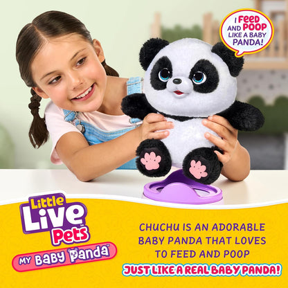 Little Live Pets My Baby Panda ChuChu|Interactive Pet with 50+ Sounds & Reactions, Kicks Feet, Poops, Giggles & More – Includes Potty & Repeat Play – Fun & Adorable Gift for Kids