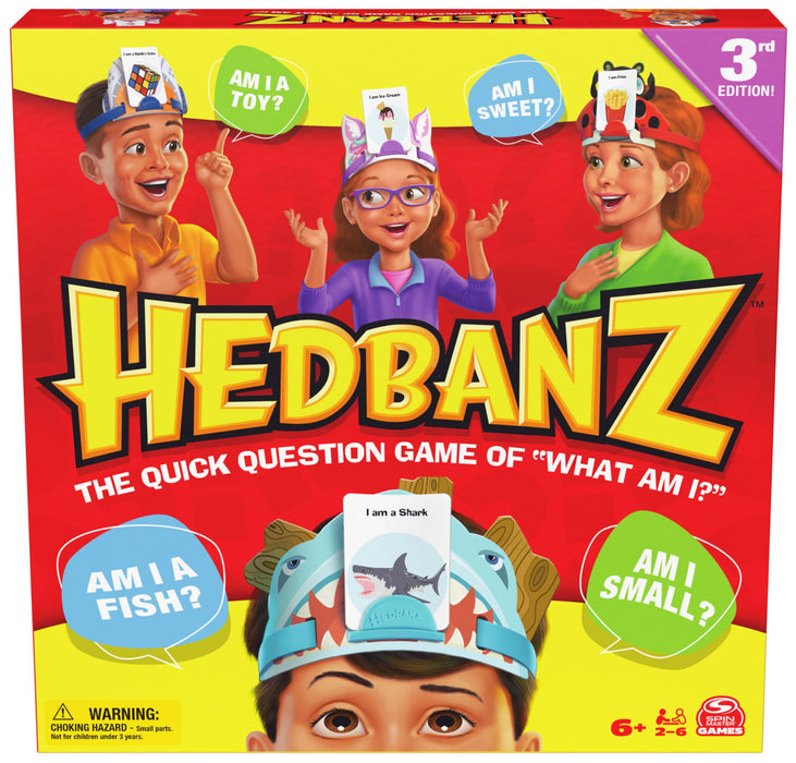 Spin Master Games, Hedbanz 3rd Edition 2025 with New Cards & Headbands, Picture Guessing Card Game, Quick Questions & Fast Fun, Easy to Play for Family & Kids, 2-6 Players, for Ages 6 & Up