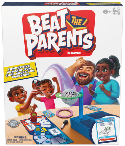 Spin Master Games, Beat the Parents, 2025 Edition with New Challenges & Cards, Friendly Competition Family Game, Fun Activity for Kids, Adults & Family Game Night, 4-8 Players, for Ages 6 & Up