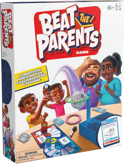 Spin Master Games, Beat the Parents, 2025 Edition with New Challenges & Cards, Friendly Competition Family Game, Fun Activity for Kids, Adults & Family Game Night, 4-8 Players, for Ages 6 & Up