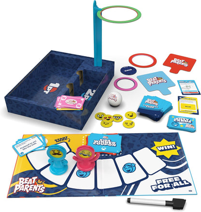 Spin Master Games, Beat the Parents, 2025 Edition with New Challenges & Cards, Friendly Competition Family Game, Fun Activity for Kids, Adults & Family Game Night, 4-8 Players, for Ages 6 & Up