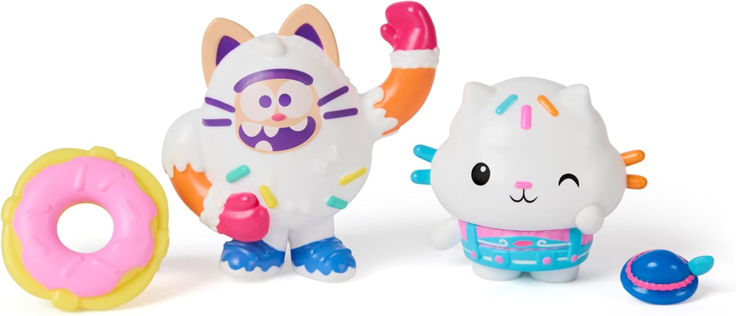 Gabby's Dollhouse: The Movie, Cakey Cat and Cookie Bobby, Toy Figures with 2 Accessories, Kids Toys for Girls and Boys Ages 3 and Up