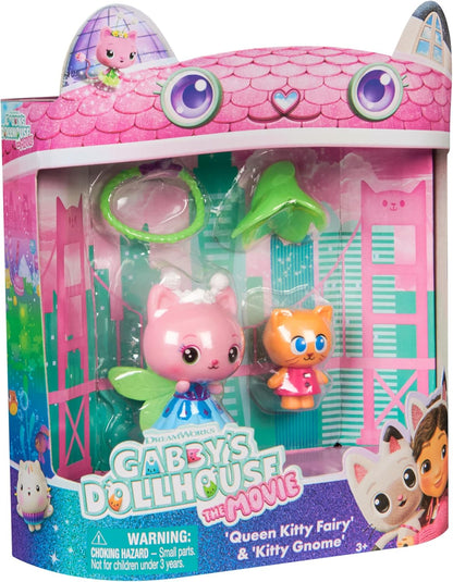 Gabby's Dollhouse: The Movie, Queen Kitty Fairy and Kitty Gnome, Toy Figures with 2 Accessories, Kids Toys for Girls and Boys Ages 3 and Up