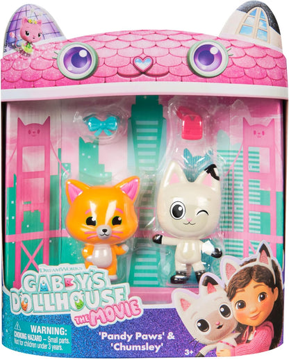 Gabby's Dollhouse: The Movie, Pandy Paws & Chumsley Toy Figures with 2 Accessories, Kids Toys for Girls & Boys Ages 3 and Up