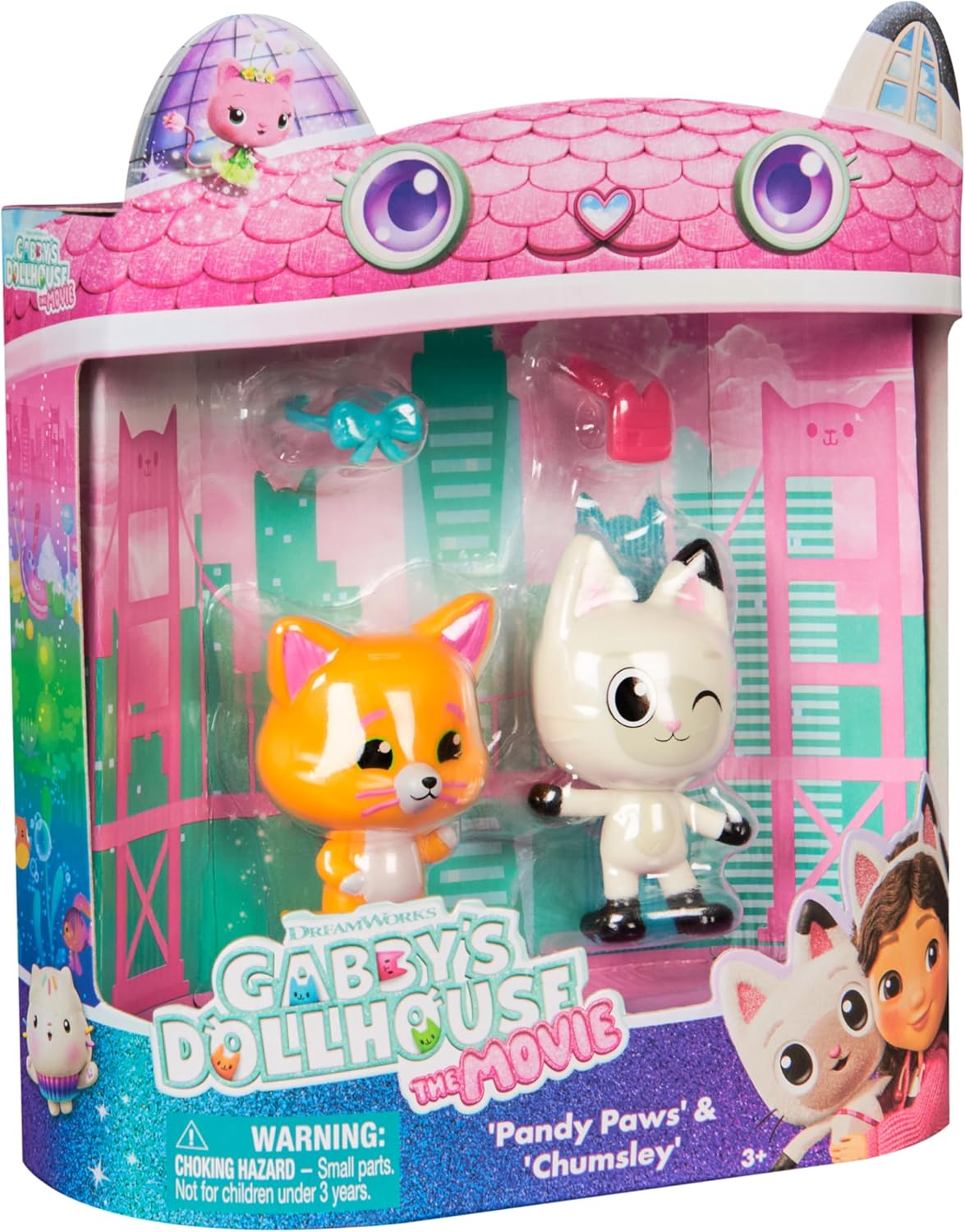 Gabby's Dollhouse: The Movie, Pandy Paws & Chumsley Toy Figures with 2 Accessories, Kids Toys for Girls & Boys Ages 3 and Up