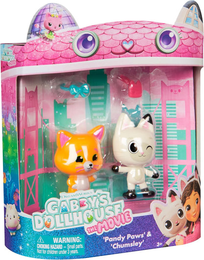 Gabby's Dollhouse: The Movie, Pandy Paws & Chumsley Toy Figures with 2 Accessories, Kids Toys for Girls & Boys Ages 3 and Up