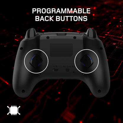 Gioteck WX5+ Dark Camo - Wireless Controller for Nintendo Switch 2 - Chat Menu Button - Hall Effect Thumbs and Triggers - Customisable RGB - Programmable Back Buttons