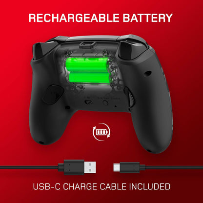 Gioteck WX5+ Dark Camo - Wireless Controller for Nintendo Switch 2 - Chat Menu Button - Hall Effect Thumbs and Triggers - Customisable RGB - Programmable Back Buttons