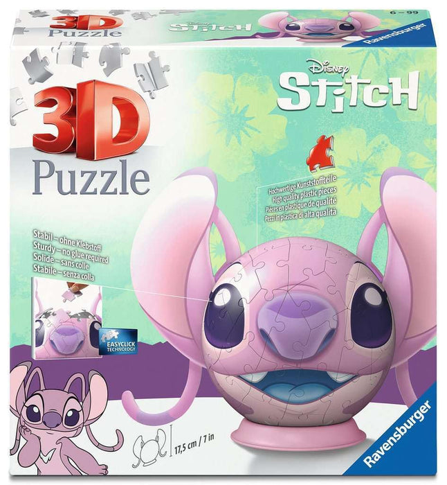 Ravensburger Disney Stitch Angel with Ears 72 piece 3D Jigsaw Puzzle for Adults and Kids Age 6 Years Up - No Glue Required