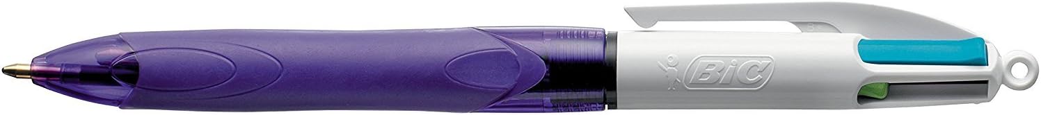 BIC 4 Colours Grip Fashion Vi - Bolígrafo, cuatro colores con grip, colores pastel, 1.0 mm (caja de 12 unidades
