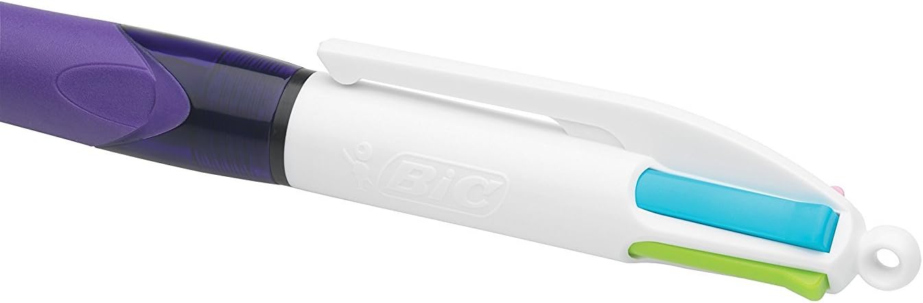 BIC 4 Colours Grip Fashion Vi - Bolígrafo, cuatro colores con grip, colores pastel, 1.0 mm (caja de 12 unidades