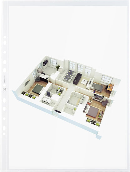 Bantex Pocket Polypropylene Multipunched Top-Opening 120 Micron Vertical A3 Clear Ref 203608