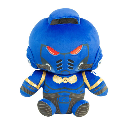 TOMY Warhammer Space Marine Mega Plush, Large Soft Collectible Figure, MkX Tacticus Armour Design, Officially Licensed, Ultramarine Style, Gift for Fans, Ages 12+, Warhammer 40,000 Toy