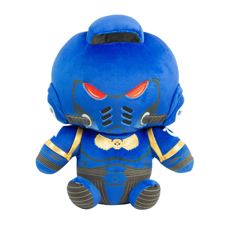 TOMY Warhammer Space Marine Mega Plush, Large Soft Collectible Figure, MkX Tacticus Armour Design, Officially Licensed, Ultramarine Style, Gift for Fans, Ages 12+, Warhammer 40,000 Toy