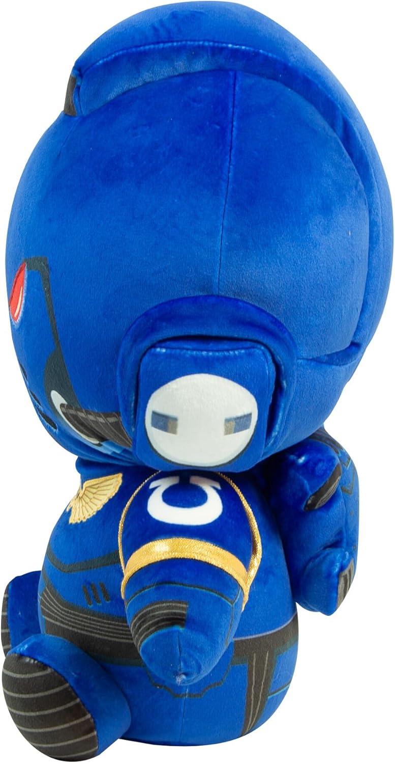 TOMY Warhammer Space Marine Mega Plush, Large Soft Collectible Figure, MkX Tacticus Armour Design, Officially Licensed, Ultramarine Style, Gift for Fans, Ages 12+, Warhammer 40,000 Toy