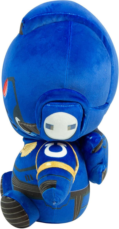 TOMY Warhammer Space Marine Mega Plush, Large Soft Collectible Figure, MkX Tacticus Armour Design, Officially Licensed, Ultramarine Style, Gift for Fans, Ages 12+, Warhammer 40,000 Toy