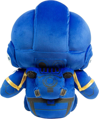TOMY Warhammer Space Marine Mega Plush, Large Soft Collectible Figure, MkX Tacticus Armour Design, Officially Licensed, Ultramarine Style, Gift for Fans, Ages 12+, Warhammer 40,000 Toy