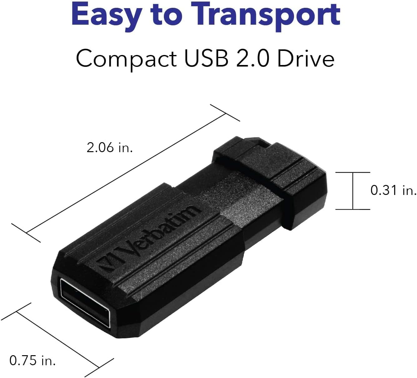 Verbatim 32GB PinStripe USB 2.0 Flash Drive, Black, 49064