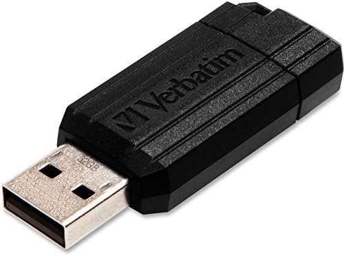 Verbatim 32GB PinStripe USB 2.0 Flash Drive, Black, 49064
