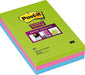 Post-it® Super Sticky Notes Lined Ultra Colours 3 Pads per pack 102x152mm