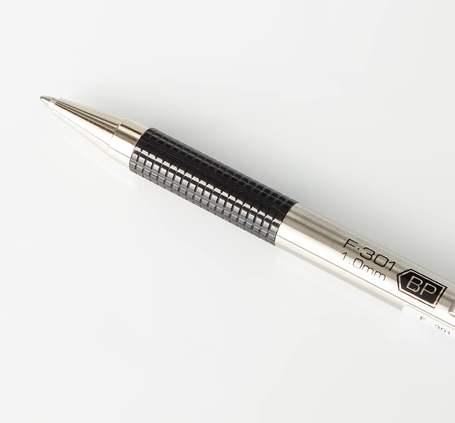 ZEBRA Pen F-301 Black Ballpoint Pens, Ultra Stylish Stainless Steel Black Biro Pens, Retractable Ballpoint Pens With Comfort Grip, Black Ink, Premium ZEBRA Pens For Everyday Use - 1.0mm, 1pc
