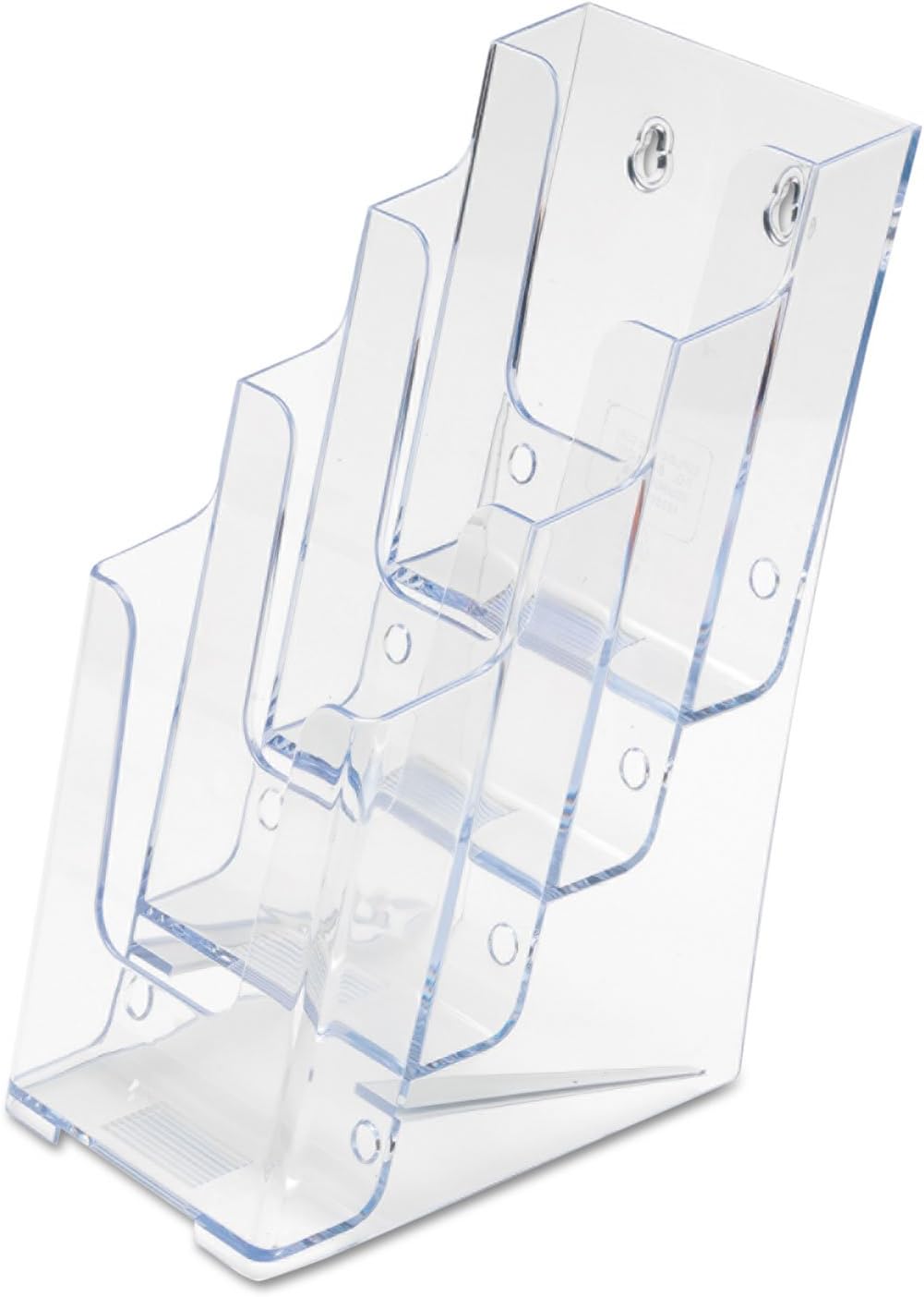Deflect-o 77701 - Soporte de pared o mesa para folletos (4 niveles, 1/3 de A4), transparente