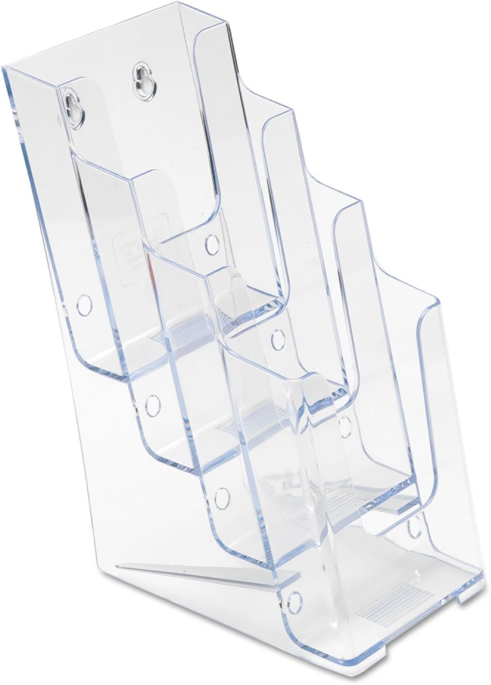 Deflect-o 77701 - Soporte de pared o mesa para folletos (4 niveles, 1/3 de A4), transparente