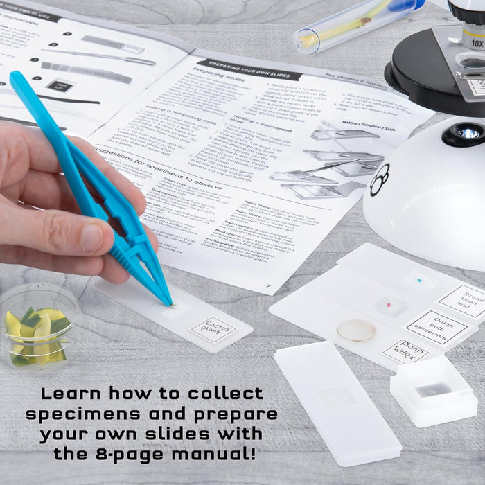 The Thames & Kosmos Microscope Essential STEM Tool with Smartphone Adapter to Capture & View Microscopic Images, Entry-Level Student Science Device, 60x to 600x Magnification & 45 Accessories