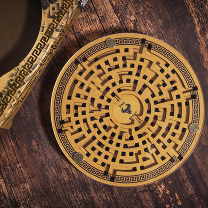 Professor Puzzle Myths & Legends Theseus and the Minotaur Puzzle | Wooden Labyrinth Brainteaser | Rotate the Maze to Guide the Ball | Mechanical Puzzle for Adults & Teens