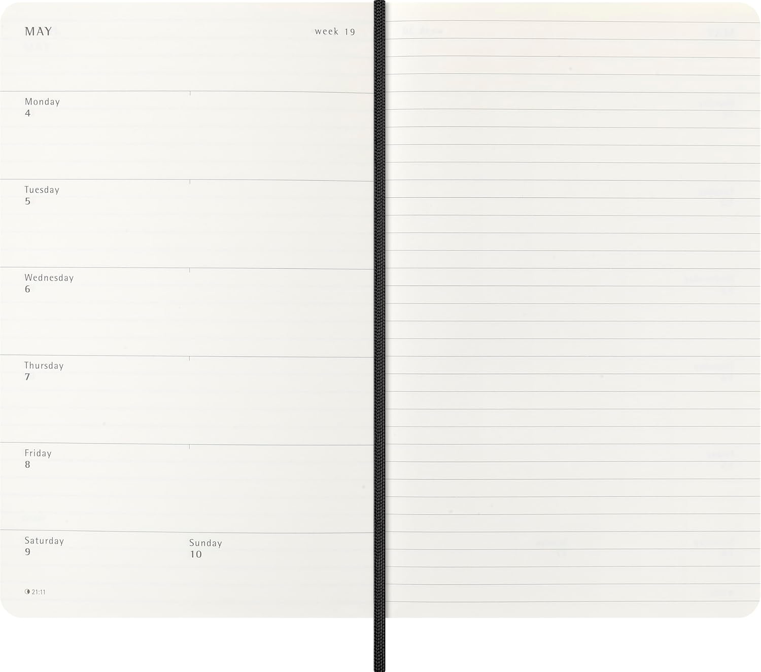 Moleskine Weekly Planner 2026 Precious and Ethical, 12-Month Weekly Agenda With Space For Notes, Vegan Soft Cover, With Gift Box, Black Color, Size 13x21 cm