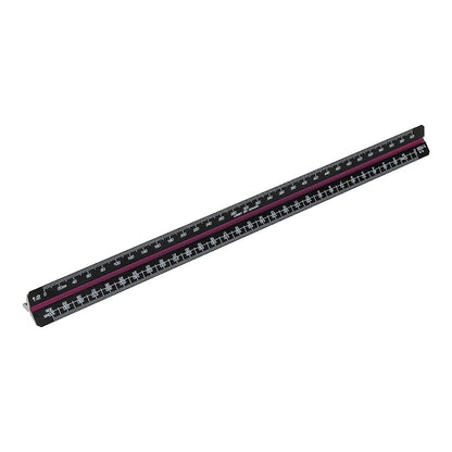 Scale Ruler 30cm, Linex, Triangular, Aluminium, Black