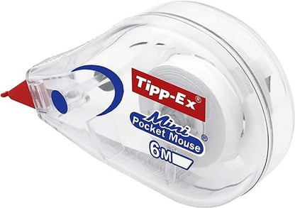 Tipp-Ex Mini Pocket Mouse Plastic Tape - Box of 10 - High-Quality, 6 m, Tear-Resistant Tapes with Smooth Glide, White