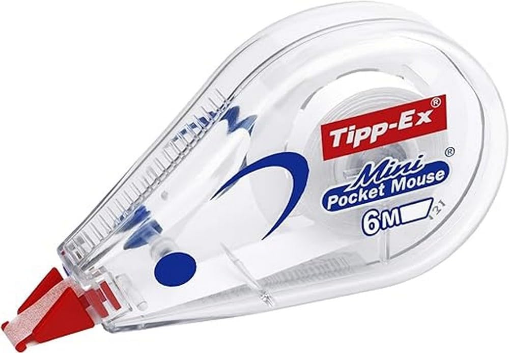 Tipp-Ex Mini Pocket Mouse Plastic Tape - Box of 10 - High-Quality, 6 m, Tear-Resistant Tapes with Smooth Glide, White