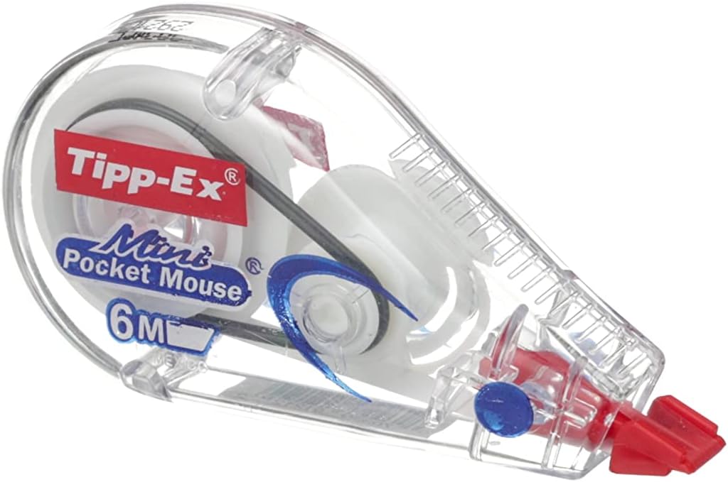 Tipp-Ex Mini Pocket Mouse Plastic Tape - Box of 10 - High-Quality, 6 m, Tear-Resistant Tapes with Smooth Glide, White