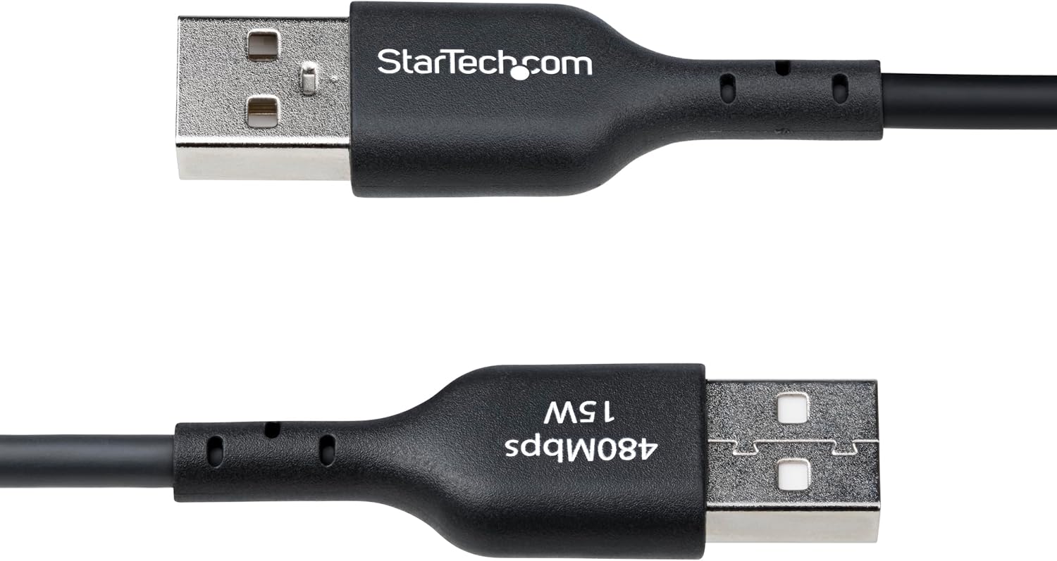 StarTech.com 1ft (30cm) USB-A to USB-C Charging Cable, Charge & Sync, 3A, USB 2.0, TPE Jacket, Black USB Charging Cord