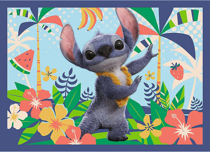 Trefl - Lilo & Stitch, Vacanze alle Hawaii - Puzzle 4 in 1, 4 puzzle, da 35 a 70 pezzi - puzzle colorati con personaggi dei film, divertimento assicurato per bambini dai 4 anni in su
