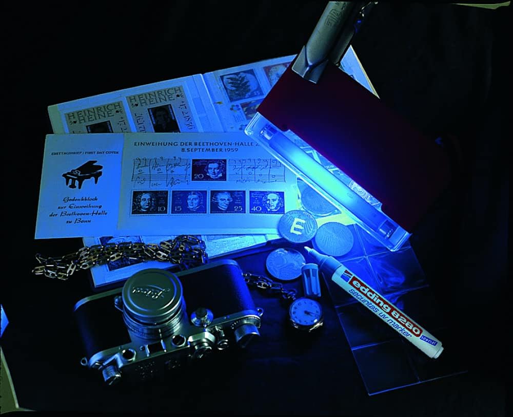 edding 8280 securitas uv marker - colourless - 10 pens- round nib 1.5-3 mm - black light marker - for hidden markings on almost any material - security marker, invisible ink pen, magic pen, geocaching