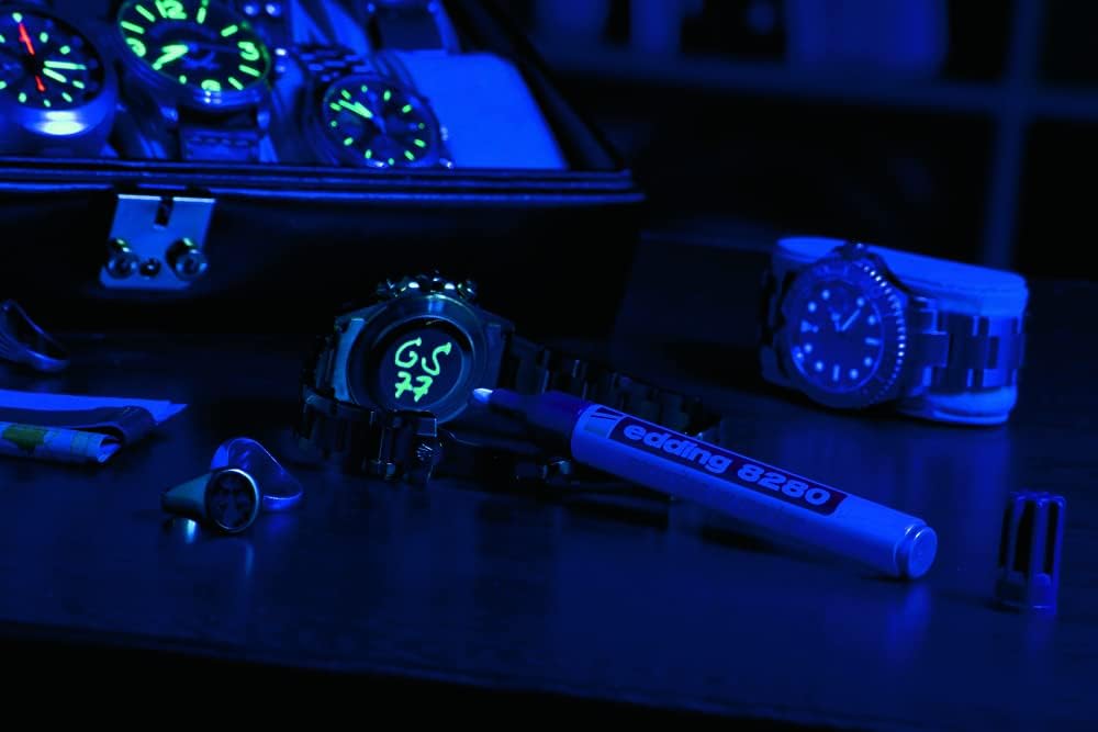 edding 8280 securitas uv marker - colourless - 10 pens- round nib 1.5-3 mm - black light marker - for hidden markings on almost any material - security marker, invisible ink pen, magic pen, geocaching